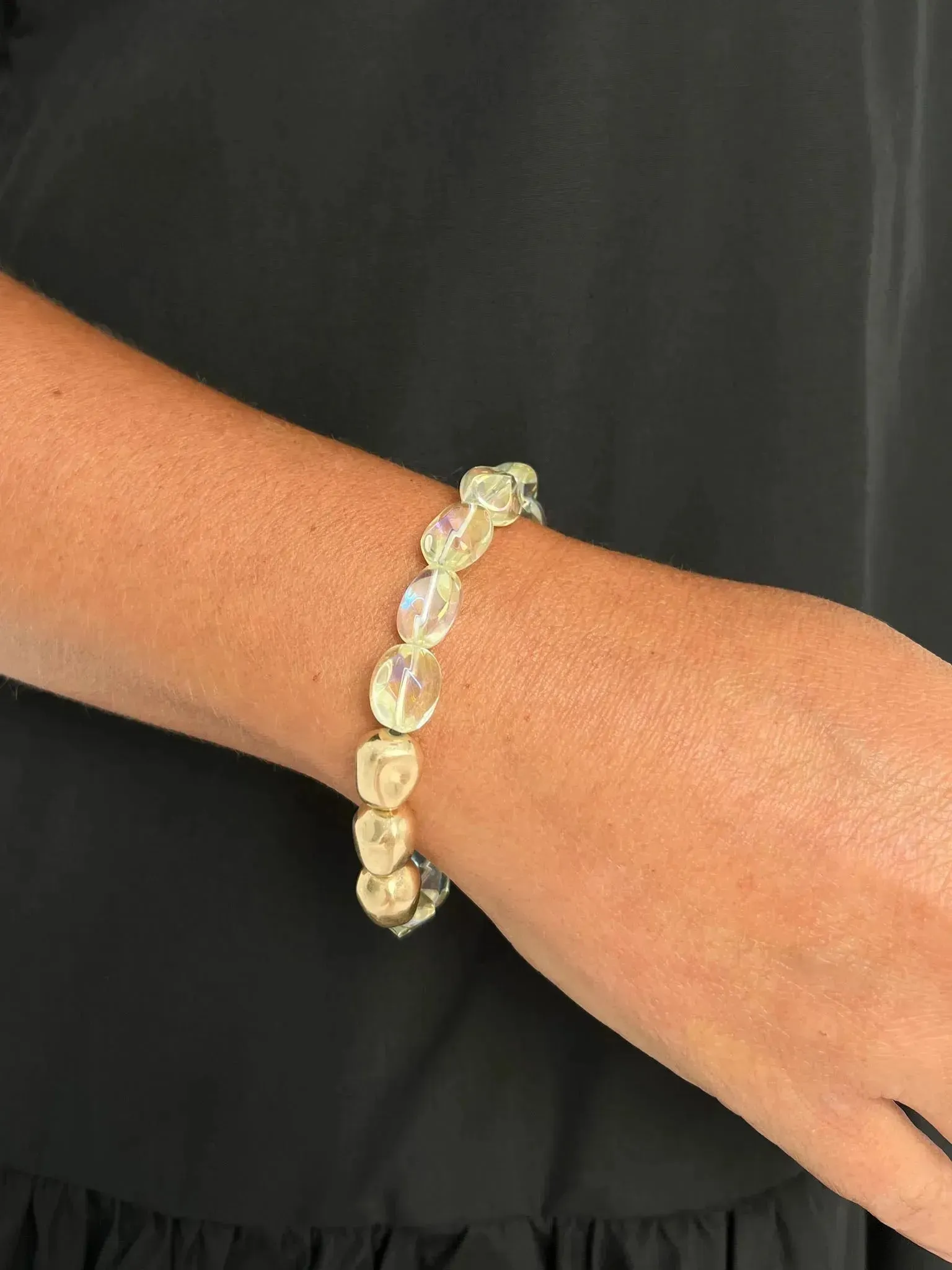 Gold & Translucent Stretch Bracelet