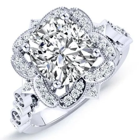 Hana Diamond Matching Band for Cushion Center (Band Only. Engagement Ring Not Included)