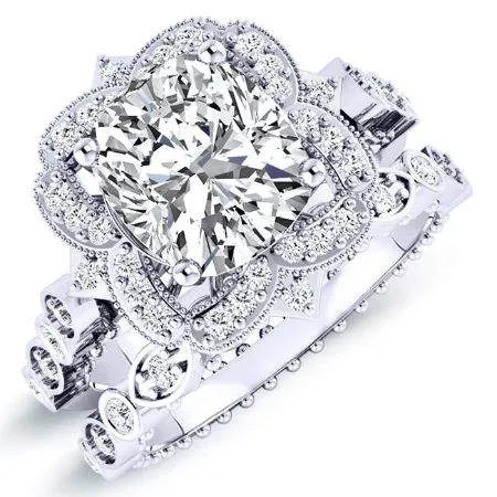 Hana Diamond Matching Band for Cushion Center (Band Only. Engagement Ring Not Included)