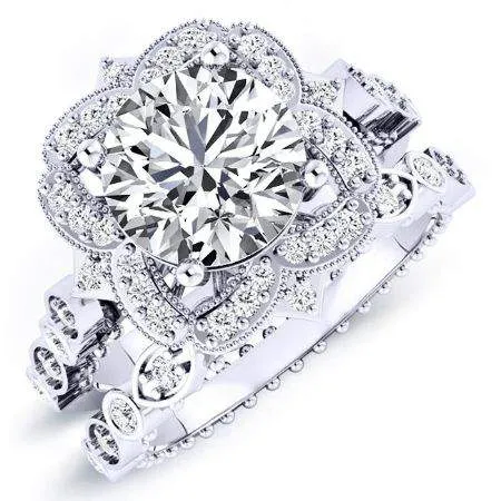 Hana Diamond Matching Band for Round Center  (Band Only. Engagement Ring Not Included)