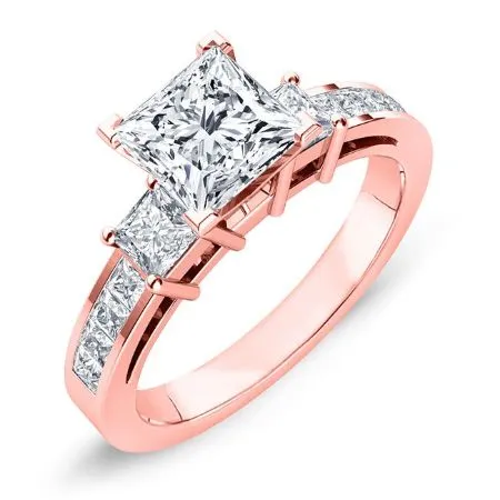 Hazel Diamond Matching Band for Princess Center (Band Only. Engagement Ring Not Included)