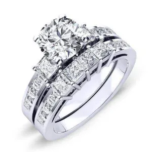 Hazel Moissanite Matching Band for Round Center (Band Only. Engagement Ring Not Included)