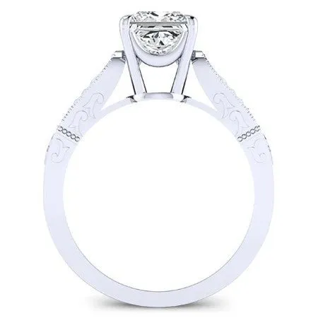 Heath Moissanite Matching Band for Princess Center (Band Only. Engagement Ring Not Included)