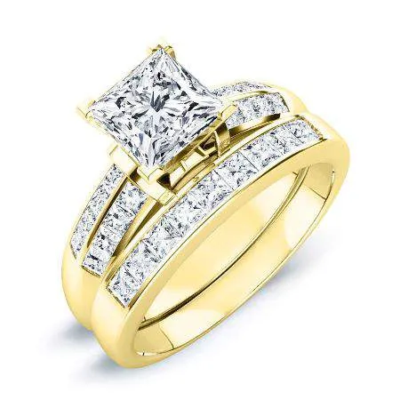 Heather Diamond Matching Band for Princess Center (Band Only. Engagement Ring Not Included)