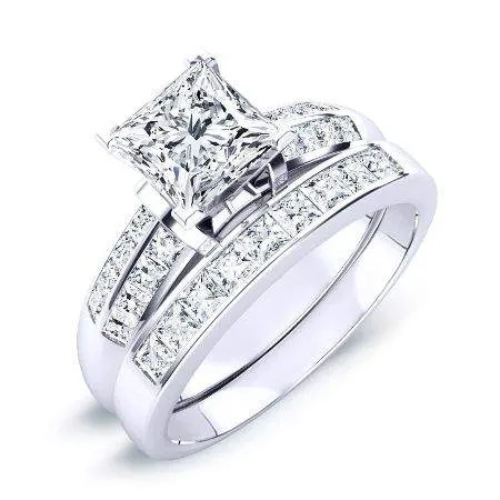 Heather Diamond Matching Band for Princess Center (Band Only. Engagement Ring Not Included)