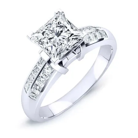 Heather Diamond Matching Band for Princess Center (Band Only. Engagement Ring Not Included)