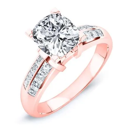 Heather Moissanite Matching Band for Cushion Center (Band Only. Engagement Ring Not Included)