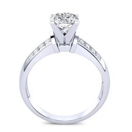 Heather Moissanite Matching Band for Cushion Center (Band Only. Engagement Ring Not Included)