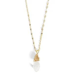 Holiday Faceted Bulb Necklace - Clear/Gold