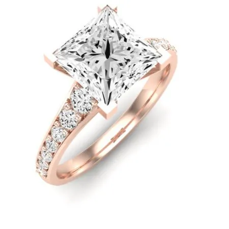 Holly Moissanite Matching Band for Princess Center (Band Only. Engagement Ring Not Included)