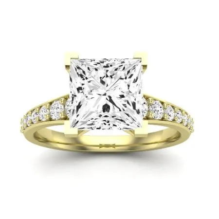 Holly Moissanite Matching Band for Princess Center (Band Only. Engagement Ring Not Included)