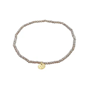 INDIE bracelet grey, gold-plated