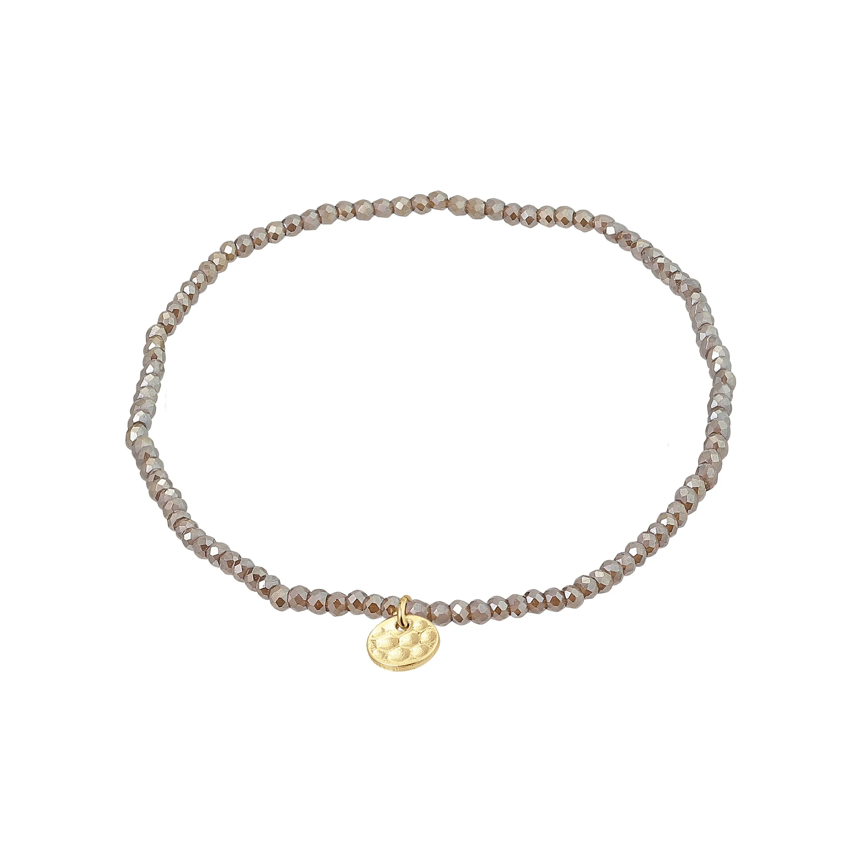 INDIE bracelet grey, gold-plated