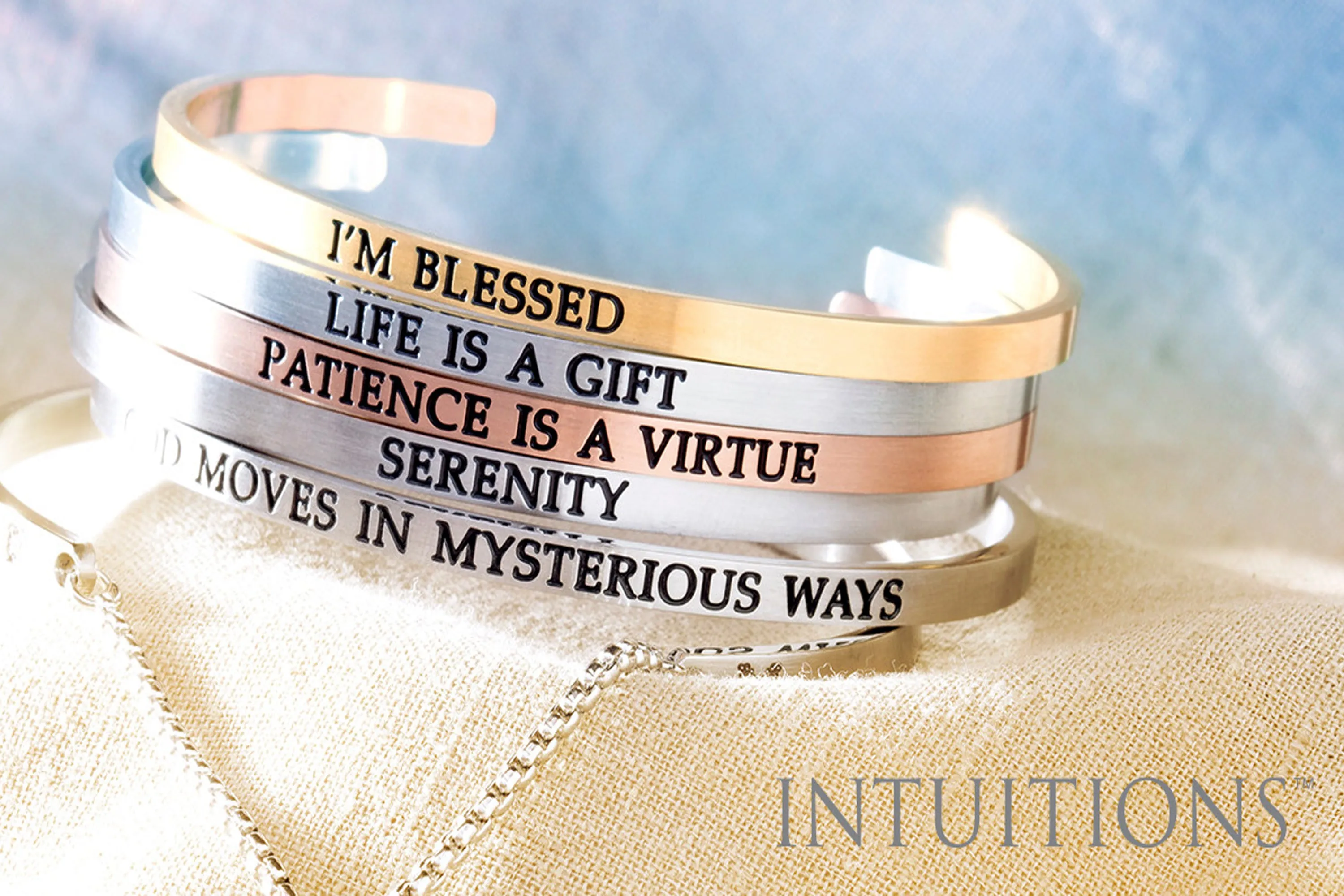 Intuitions Stainless Steel FOLLOW YOUR HEART Diamond Accent Adjustable Bracelet