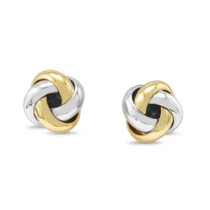 Knot Earrings - 9ct Yellow / White Gold