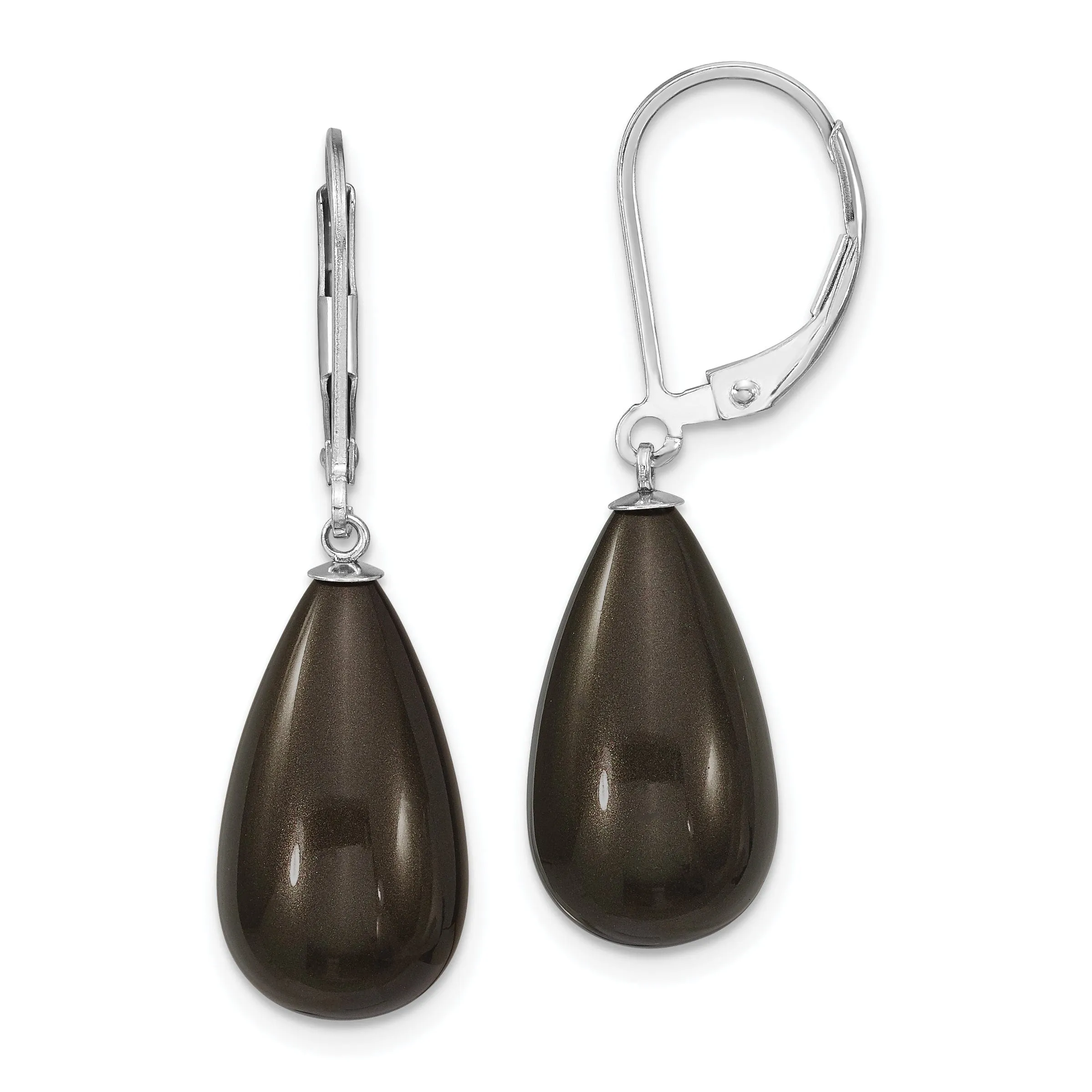 Majestik Teardrop Black Pearl Earrings