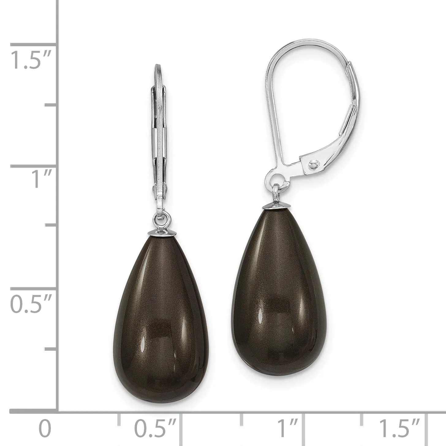 Majestik Teardrop Black Pearl Earrings