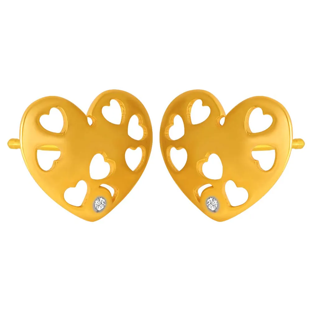 Multiple Hearts With  14k Gold Earrings