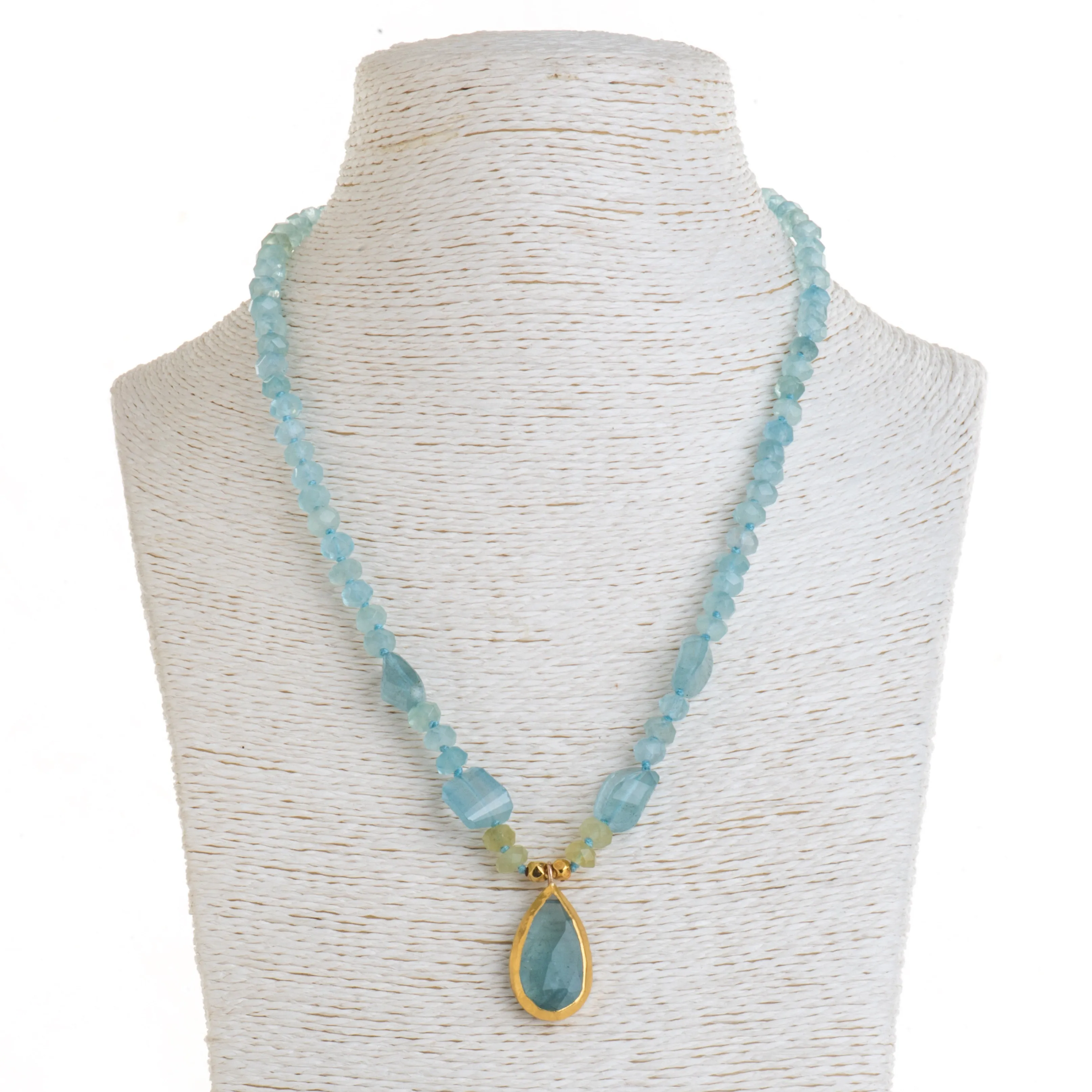 Nava Zahavi Yellow Gold Aquamarine Sensation Necklace