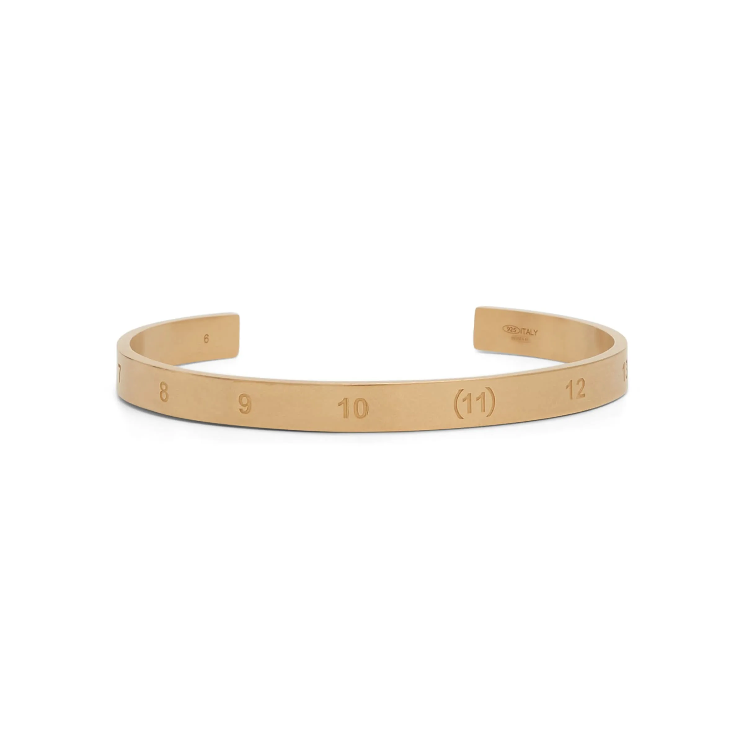 Numerical Cuff 6.5mm Bracelet in Yellow Gold