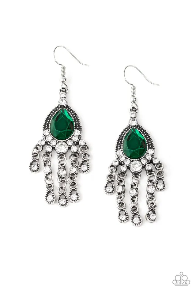 Paparazzi Earring ~ Bling Bliss - Green