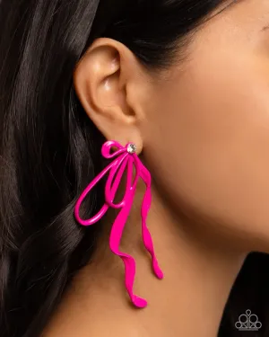 Paparazzi Earring ~ Trendy Tapestry - Pink