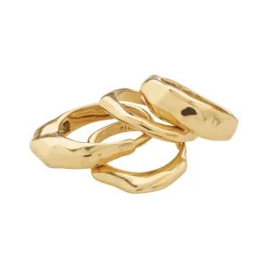 Pilgrim ASHER recycled rings 4-in-1 set gold-plated