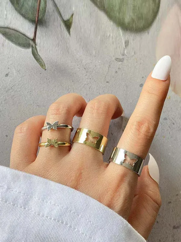 Punk Butterfly Shape Rings Accessories