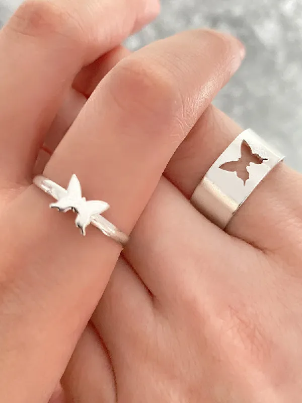 Punk Butterfly Shape Rings Accessories