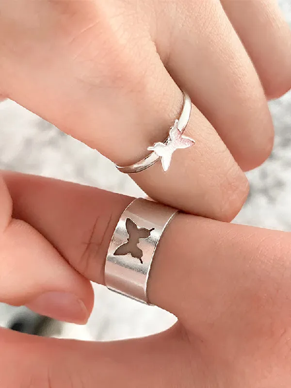 Punk Butterfly Shape Rings Accessories