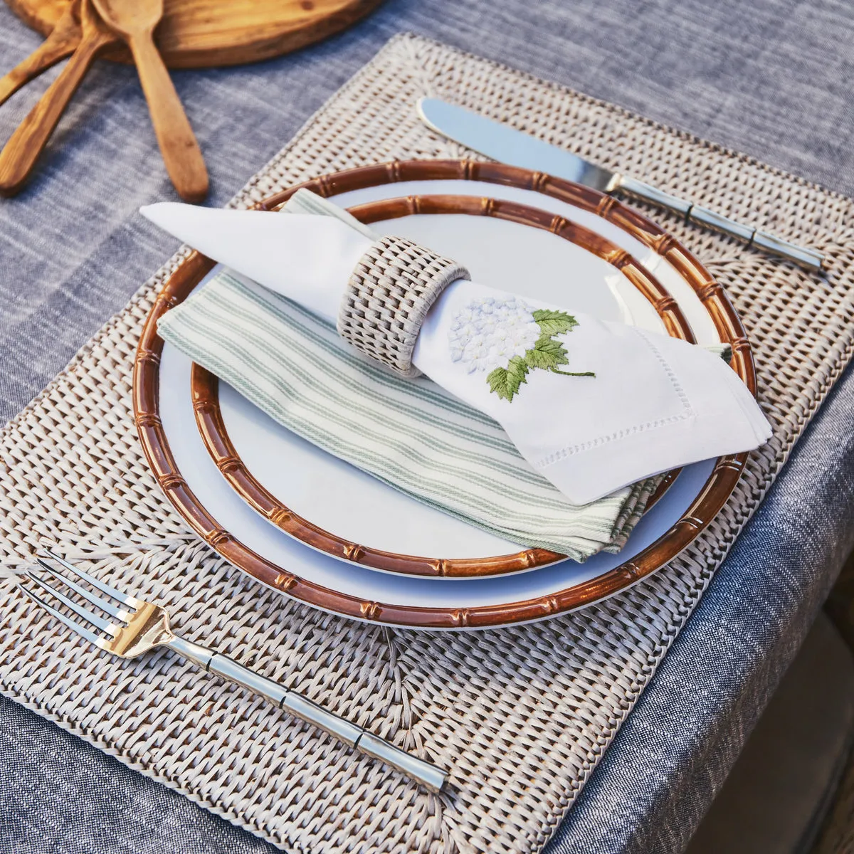 Rattan Napkin Ring White