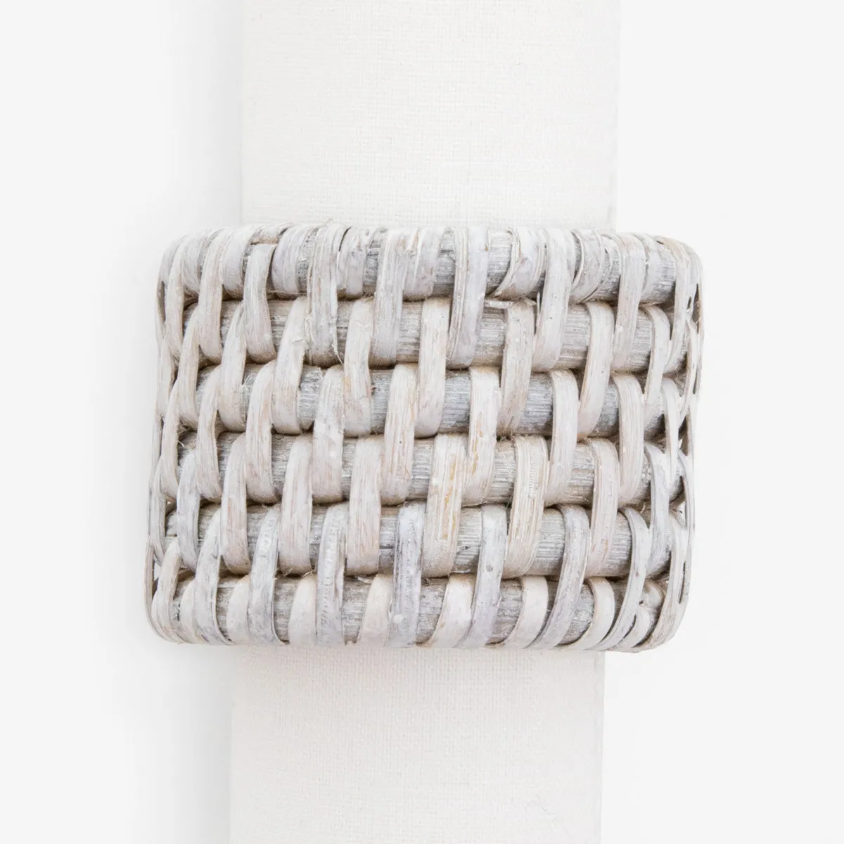 Rattan Napkin Ring White