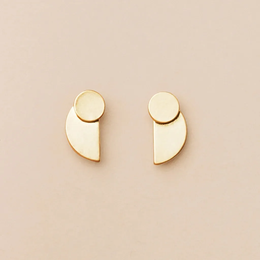 Refined Earring Collection - Eclipse Stud/Gold Vermeil