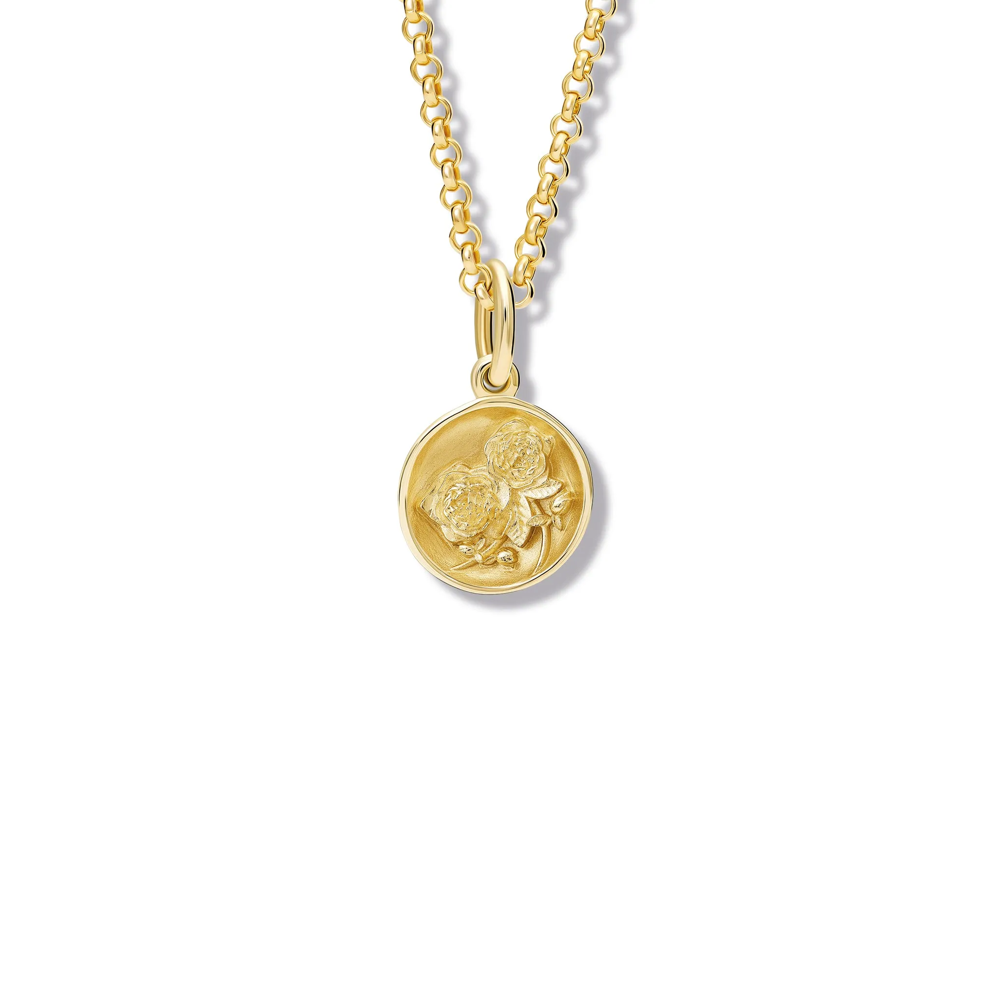 Rose Necklace Pendant Yellow Gold