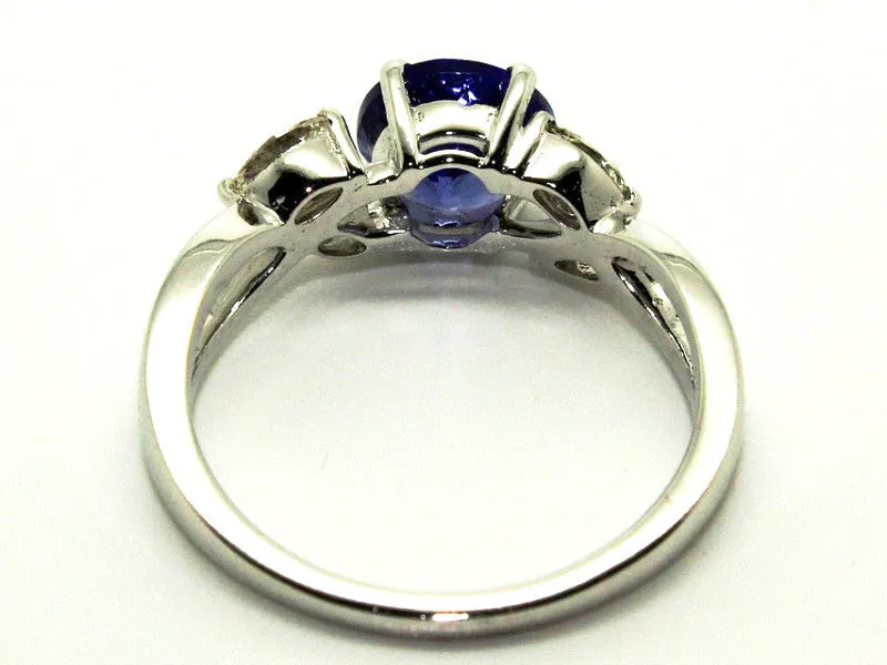 Round Tanzanite & Marquee Cut Diamond Ring AD No. 1078