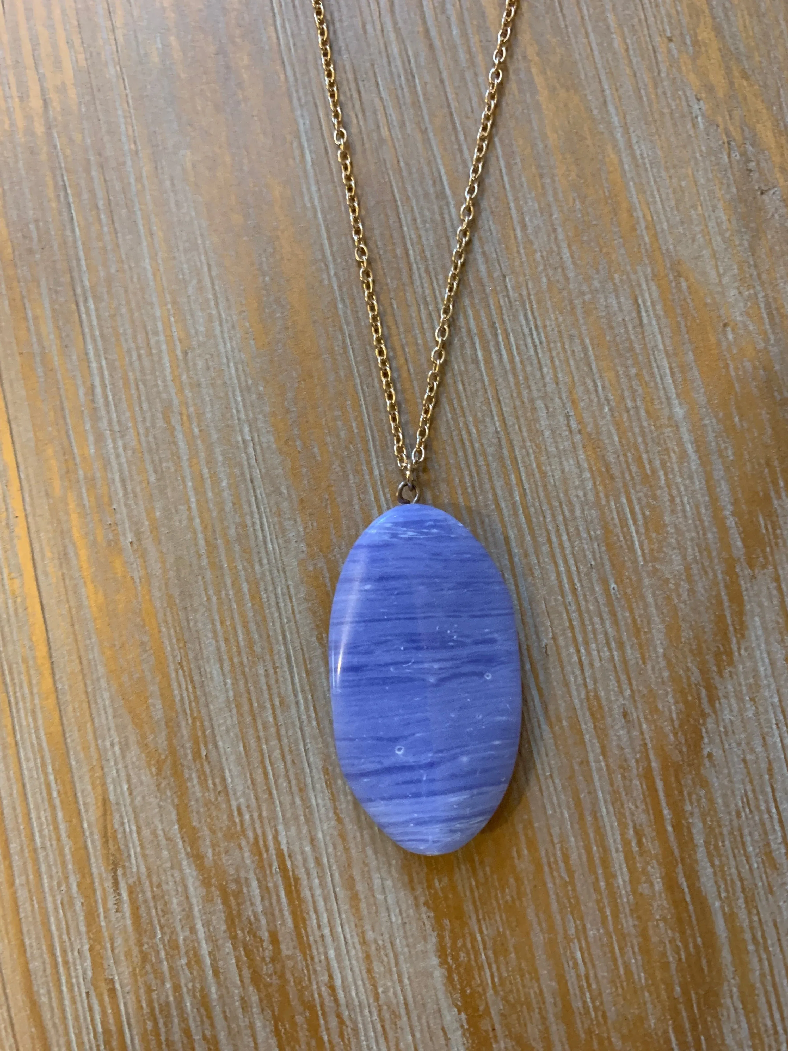 Semi Precious Pendant Stone Necklace