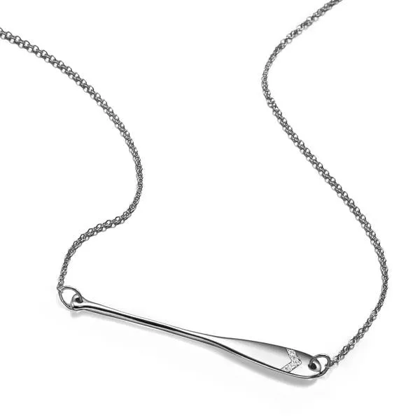 Sideways Paddle Necklace with Diamonds