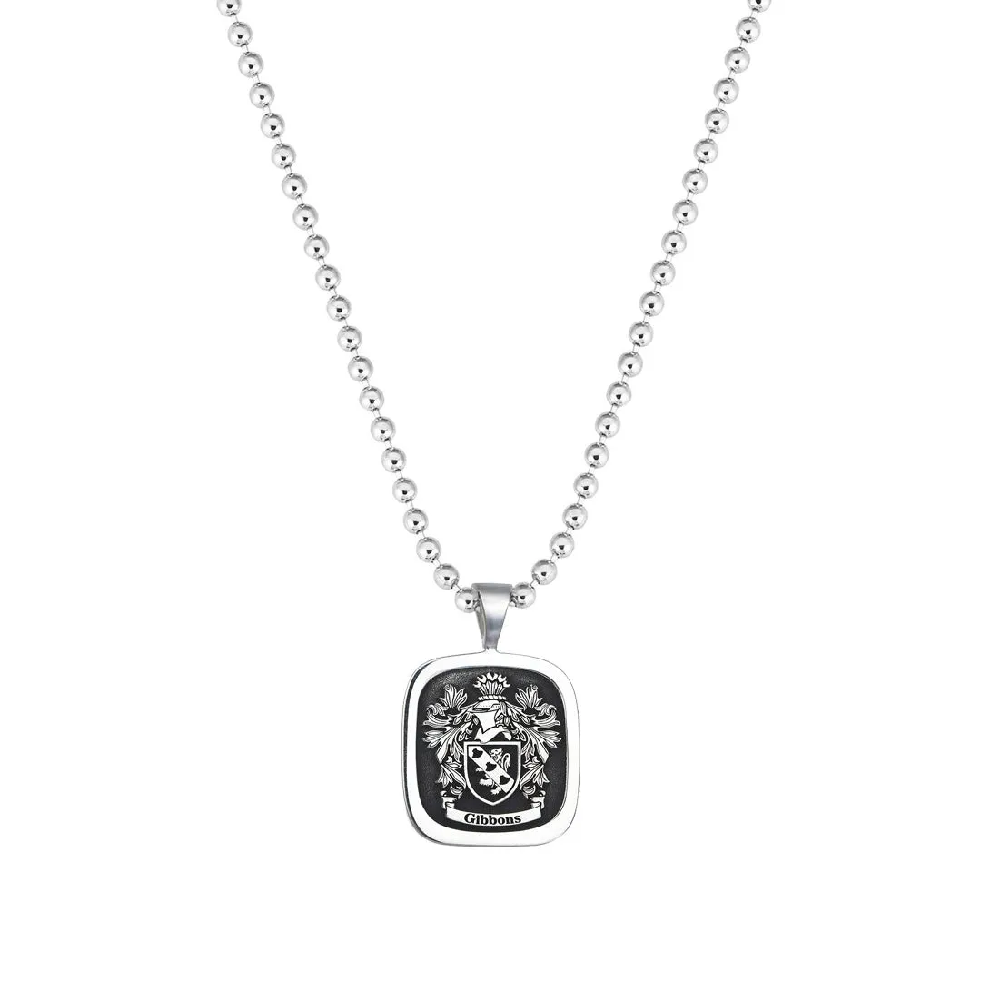 Signet Square Pendant Base for Family Crest - Solid Silver