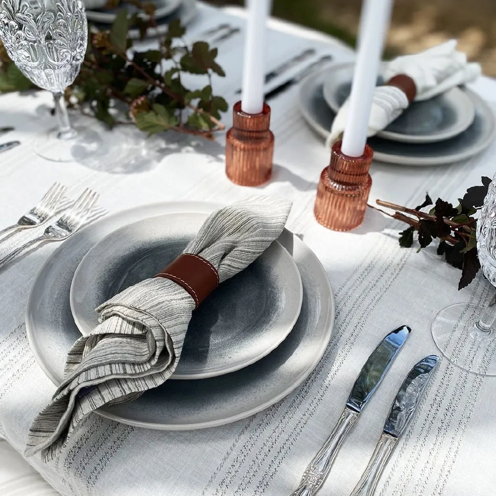 Soft Leather Napkin Rings Set