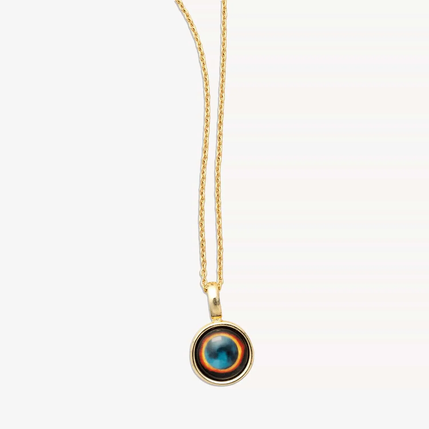 Solar Eclipse Sky Light Gold Necklace