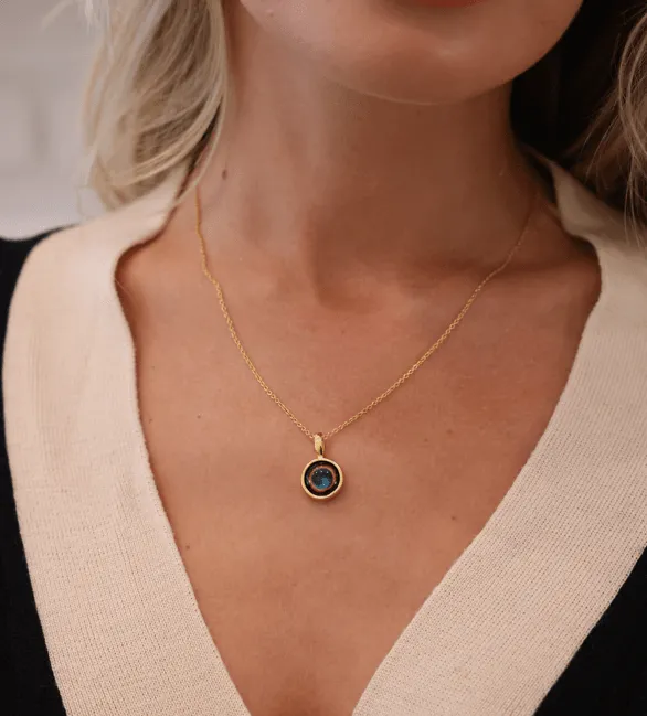 Solar Eclipse Sky Light Gold Necklace