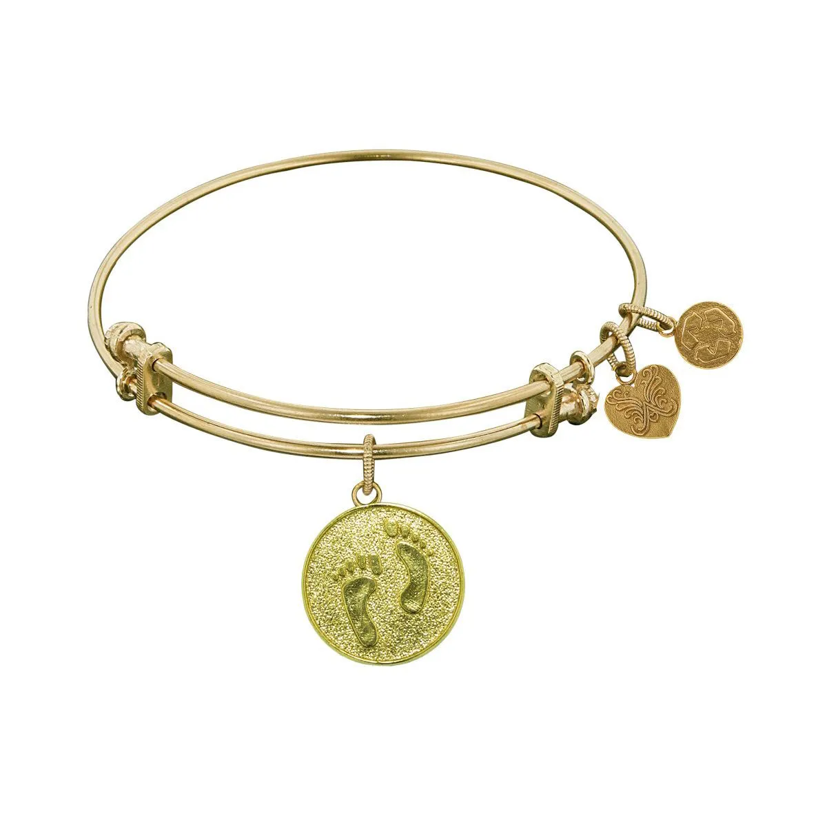 Stipple Finish Brass Barefoot In The Sand Angelica Bangle Bracelet, 7.25"