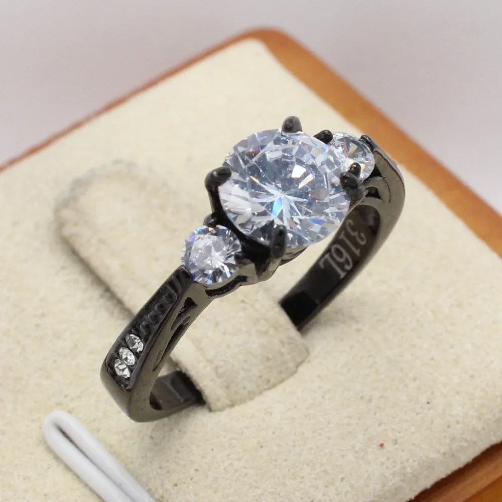 Stylish Everyday Genie Zircon Wedding Rings - Titanium Steel Collection