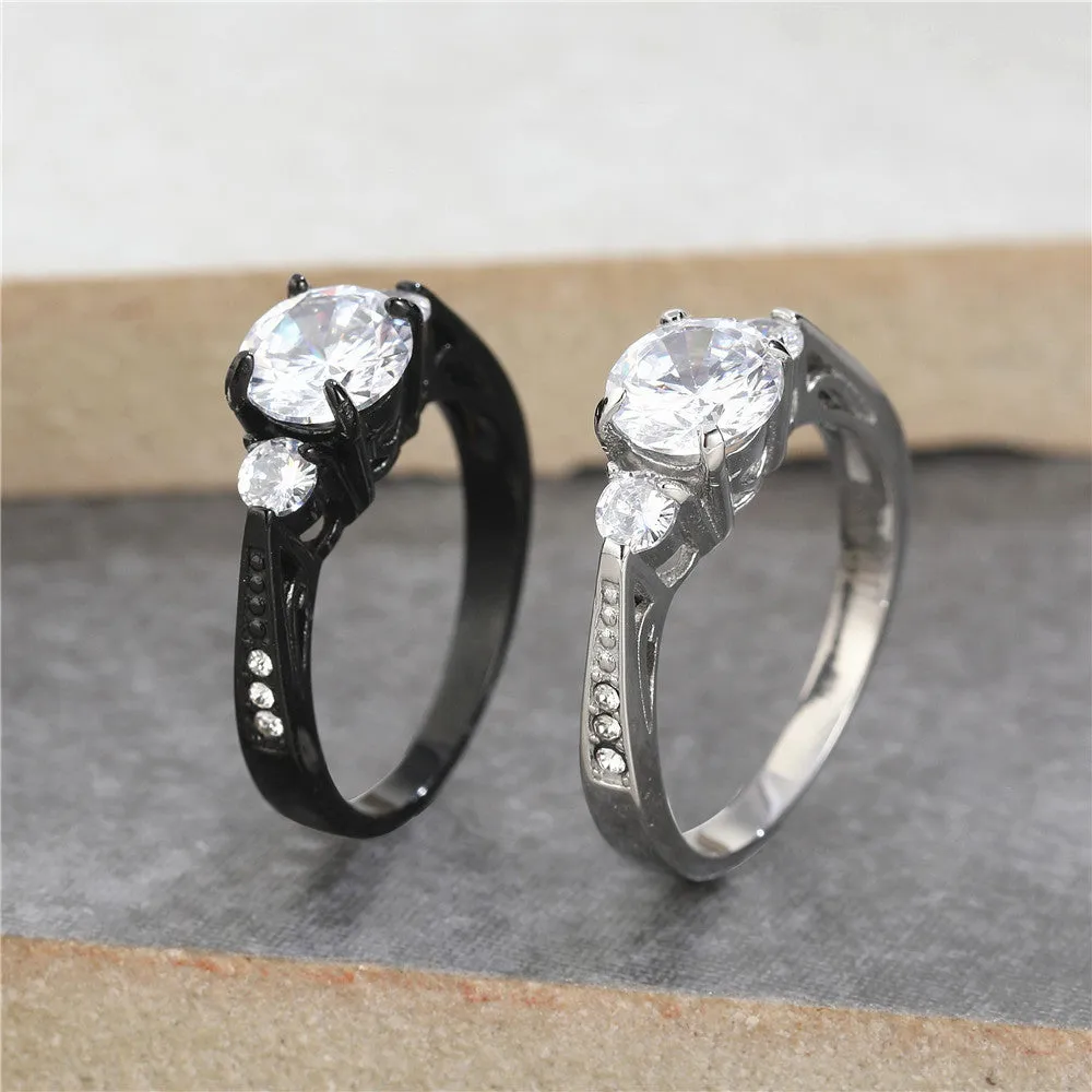 Stylish Everyday Genie Zircon Wedding Rings - Titanium Steel Collection