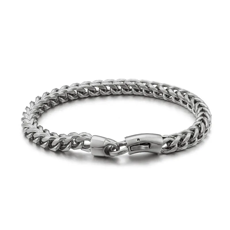 Stylish Stainless Steel Keel Bracelets for Men - European and American Fashion Jewelry