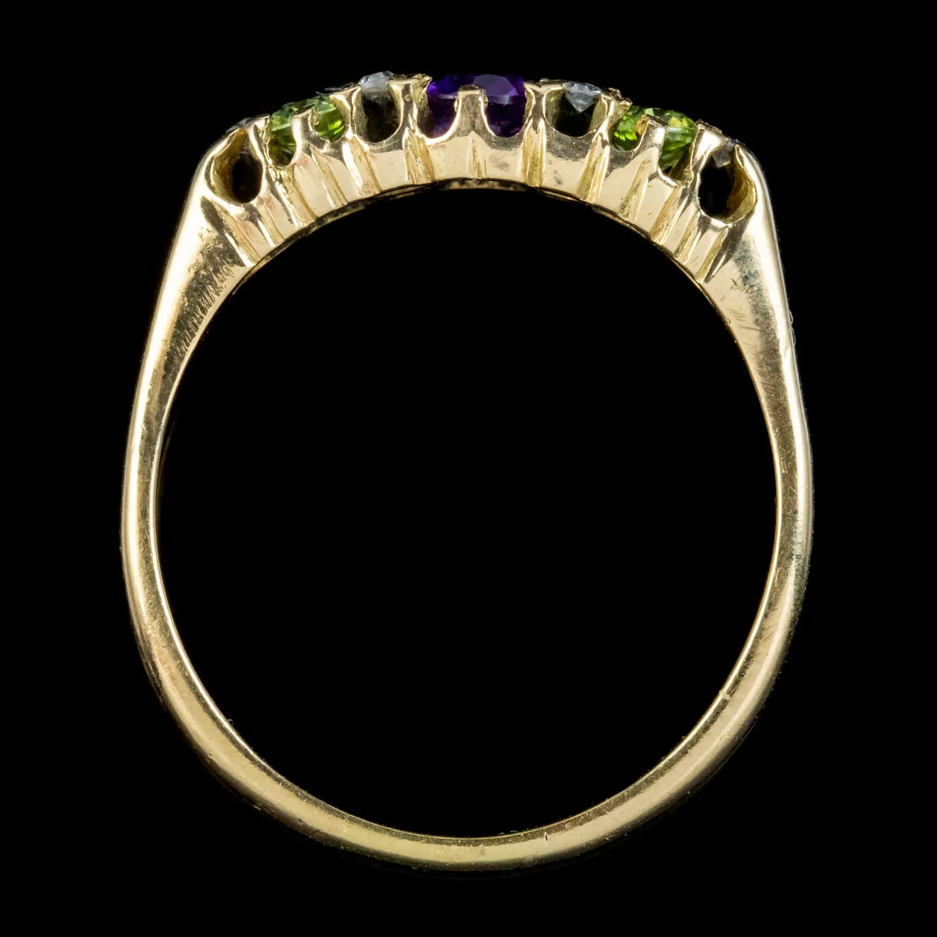 Suffragette Ring Amethyst Peridot Diamond Dated 1976