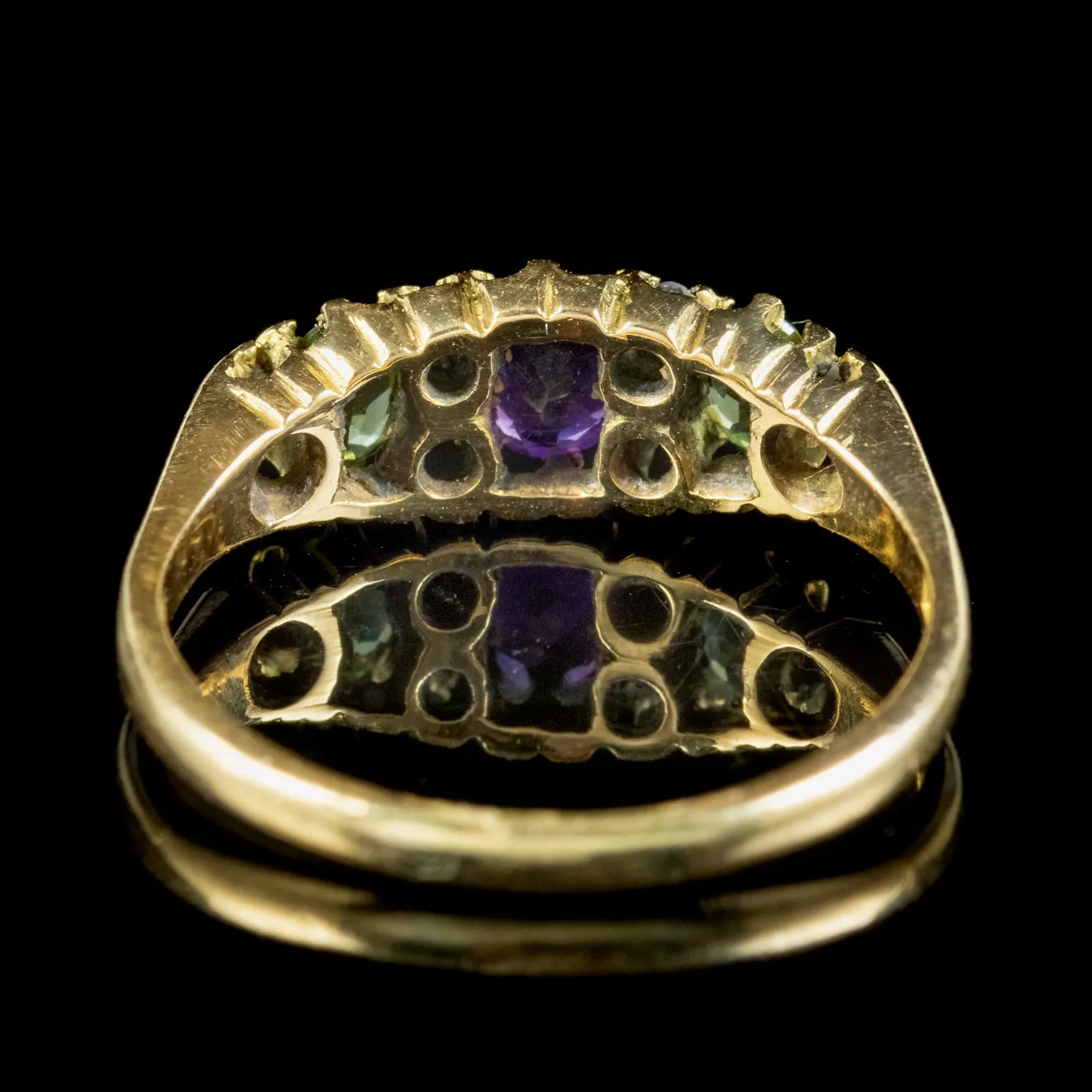 Suffragette Ring Amethyst Peridot Diamond Dated 1976