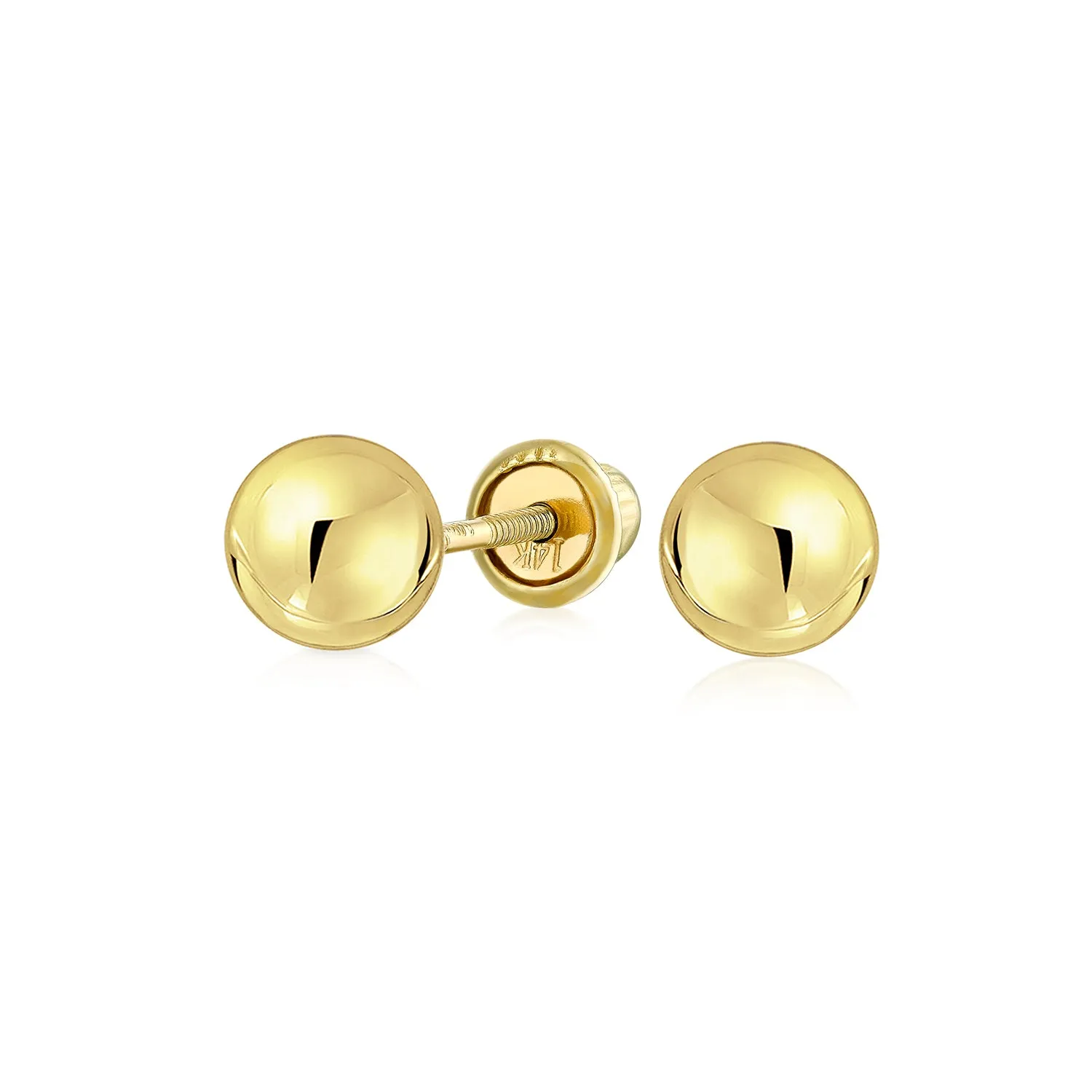 Unisex Minimalist 3MM 4MM Drop Ball Earrings in 14K Gold for Cartilage or Lobe