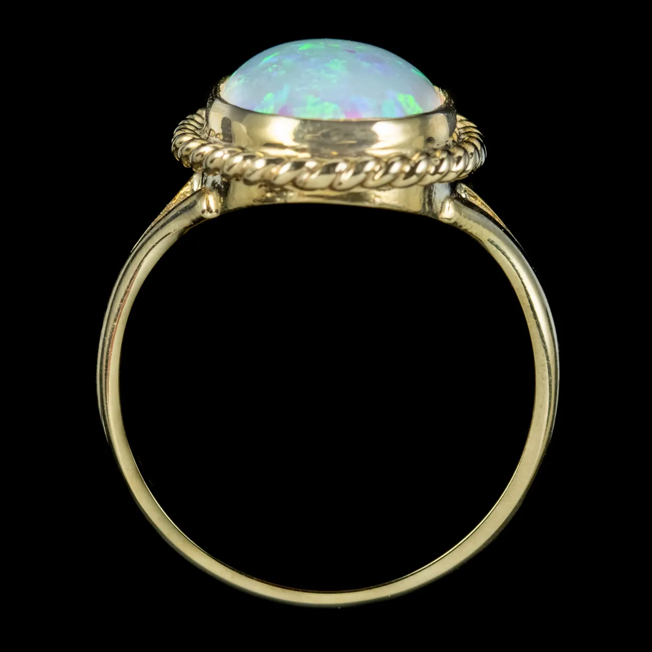 Victorian Style Opal Gold Ring 9ct Gold 6ct Opal