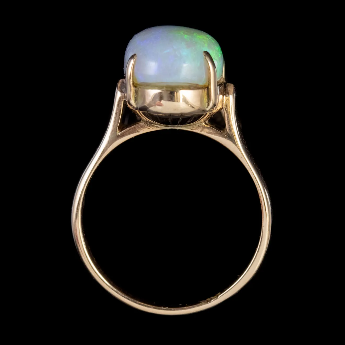 Vintage Cabochon Cut Opal Ring 14Ct Gold Circa 1940